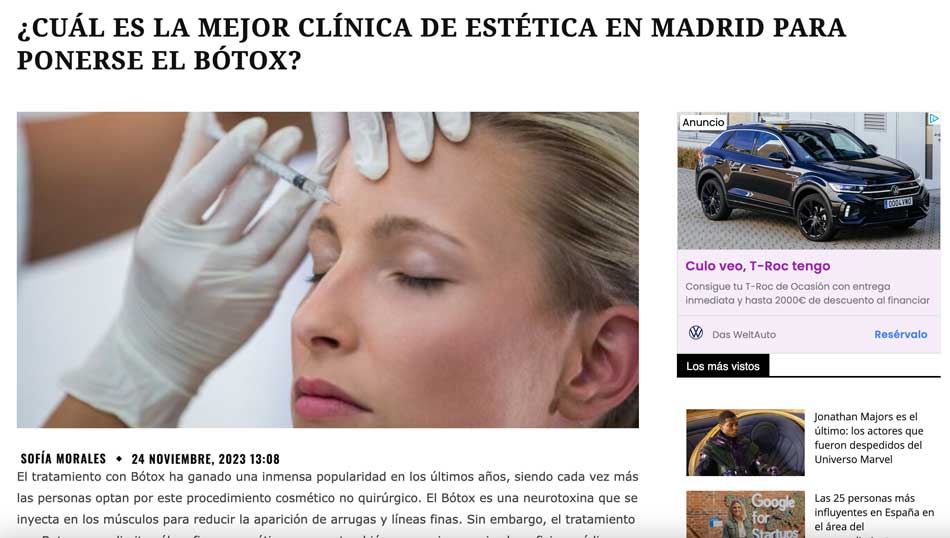 clinica medicina estetica ime en el periódico QUE