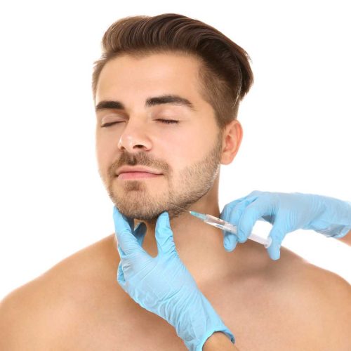 marcación mandibular en hombre en la clínica IME, Instituto de de Medicina Estética